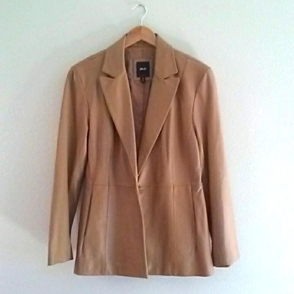 JLC Vintage Tan Leather Jacket, Size Medium